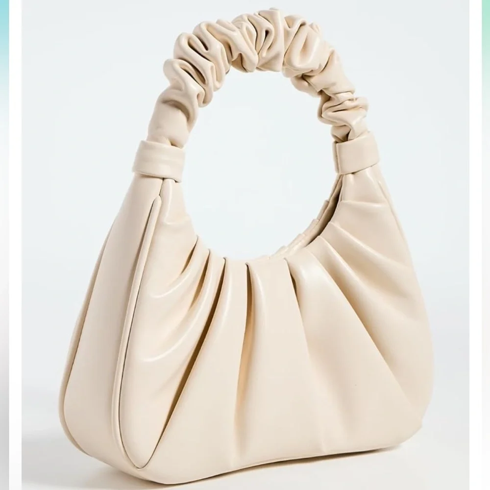 JW PEl GABBI RUCHED HOBO HANDBAG - IVORY